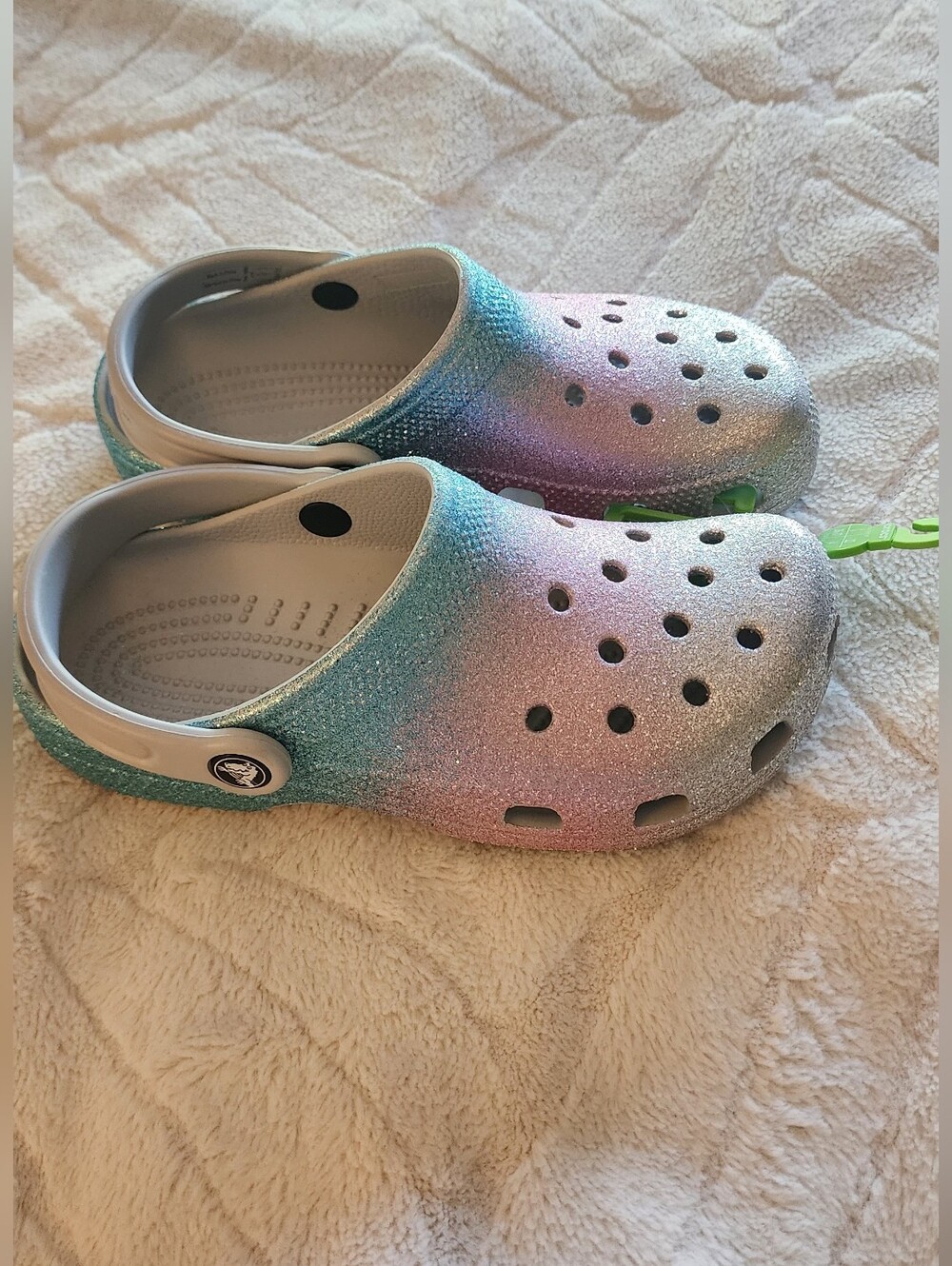 CROCS Kids' Glitter Ombre Clogs in Pink, Blue & Silver